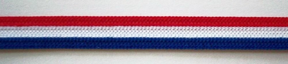 Red/White/Royal Stripe 1/2 Inch Elastic