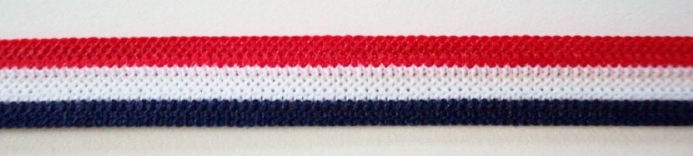 Red/White/Navy Stripe 1/2 Inch Elastic