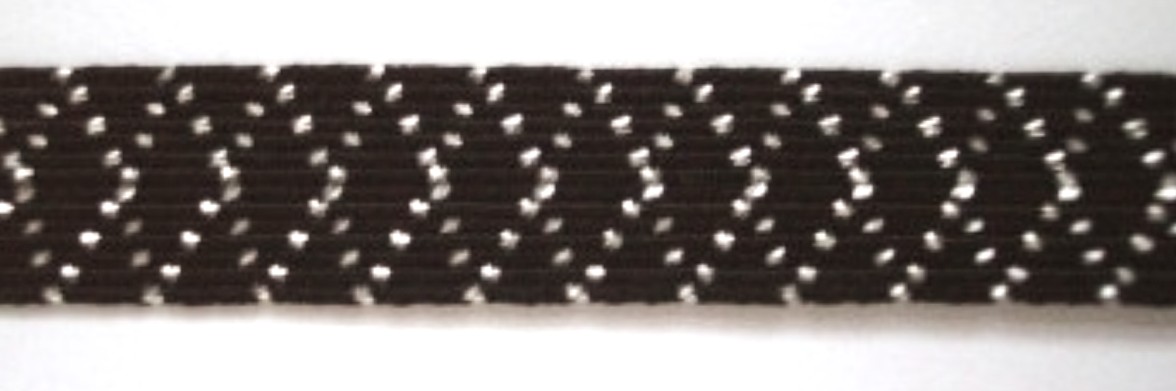 Black/Silver Metallic 1/2 Inch Elastic