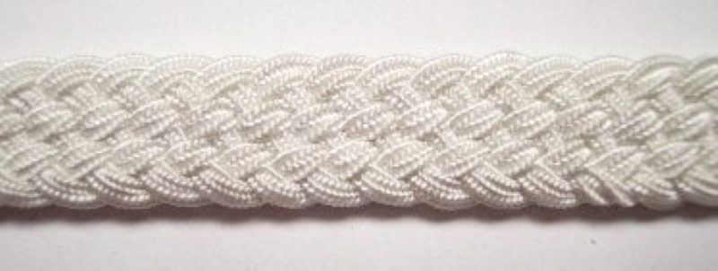 Natural White Braided 1/2 Inch Elastic