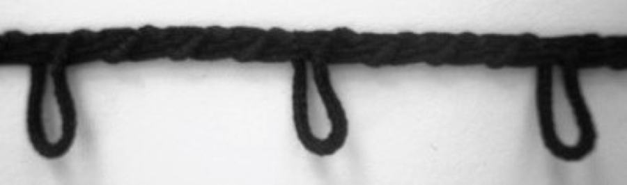 Black 3/8 Inch Button Loop Elastic