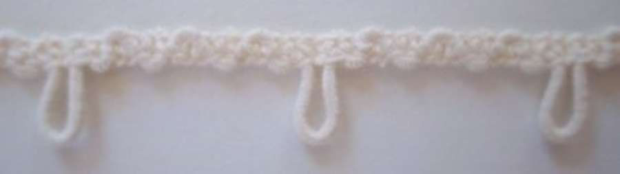 Ivory 3/8 Inch Button Loop Elastic
