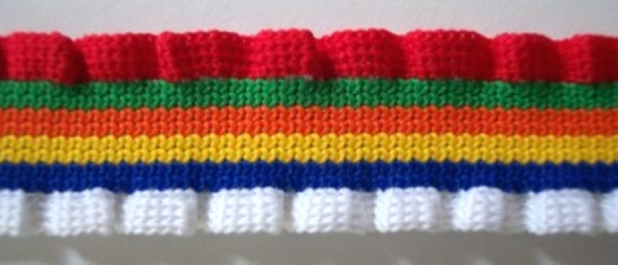 White Primary 1 Inch Ruffled Elastic