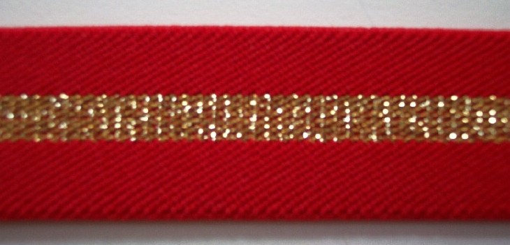 Red/Gold 1 Inch Elastic