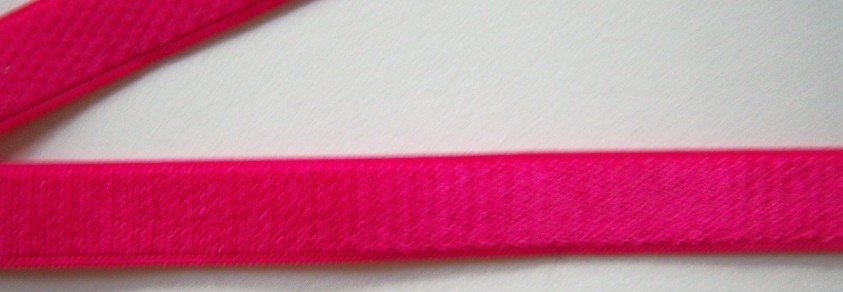 Shocking Pink Satin 3/8  Inch Sponge Back Elastic