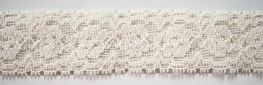 Ivory 1 1/4" Stretch Lace
