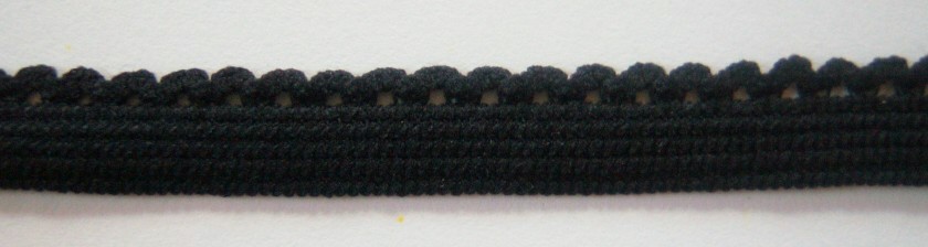 Black 7/16 Inch Picot Elastic