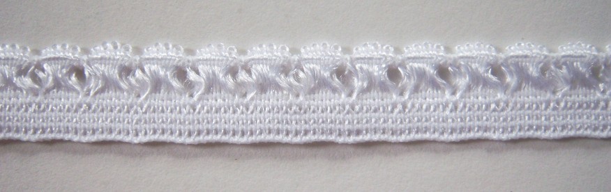White Satin 7/16 Inch Picot Elastic