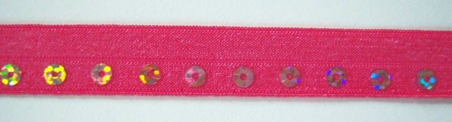 Fuschia Sequin Fold Over Elastic