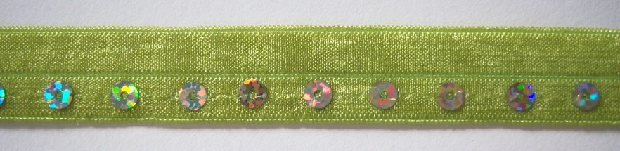Lime Sequin Fold Over Elastic
