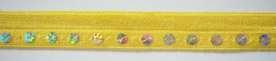 Lemon Sequin Fold Over Elastic