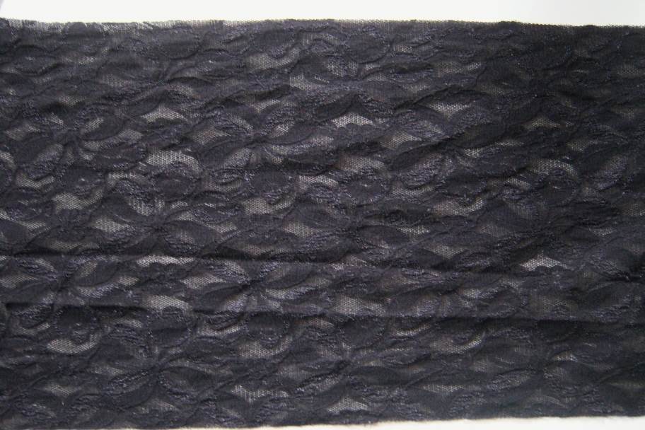 Black Wrinkled 8" Stretch Lace