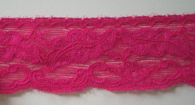 Shocking Pink 1 3/4" Stretch Lace