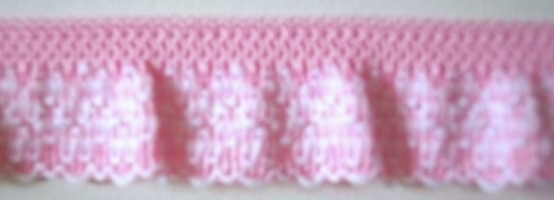 Pink 5/8 Inch Ruffled Elastic