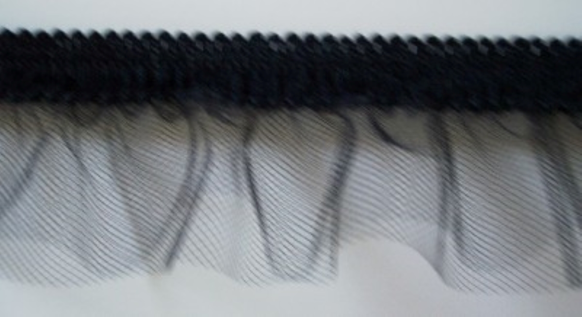 Black Ruffled Tulle 1 7/8 Inch Elastic