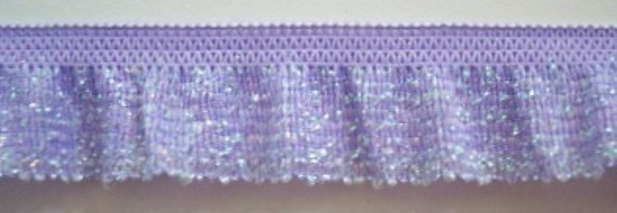 Orchid Sparkle 3/4 Inch Ruffled Elastic