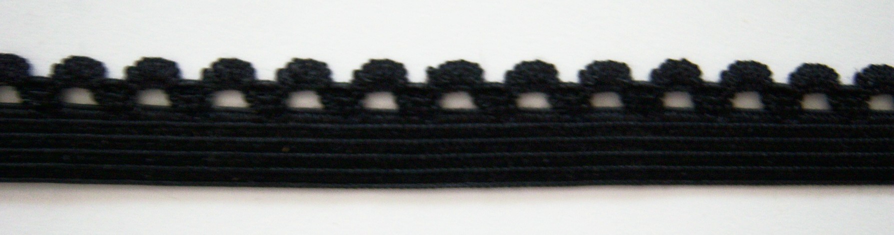 Black 3/8 Inch Picot Elastic