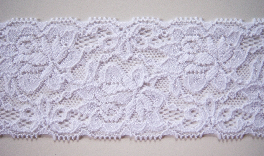 White 2 3/8" Stretch Lace