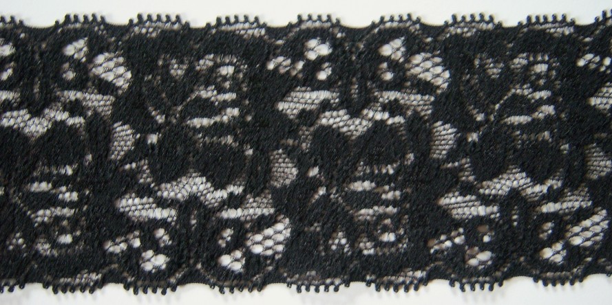 Black 2 3/8" Stretch Lace
