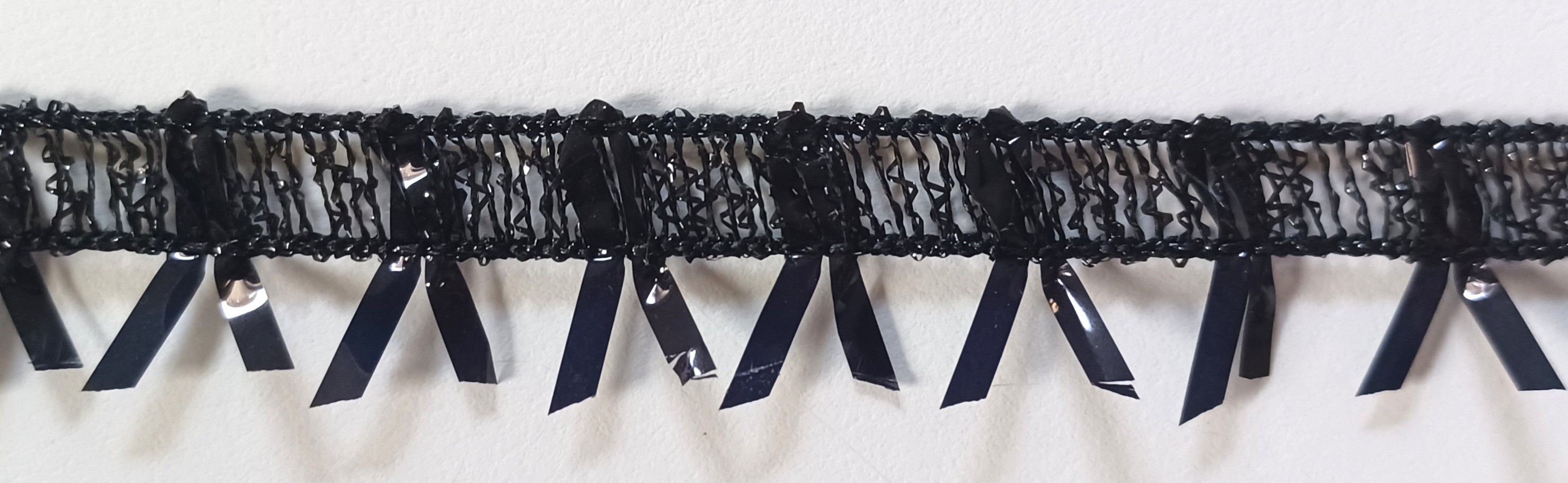 Black Mylar 3/4" Metallic Fringe