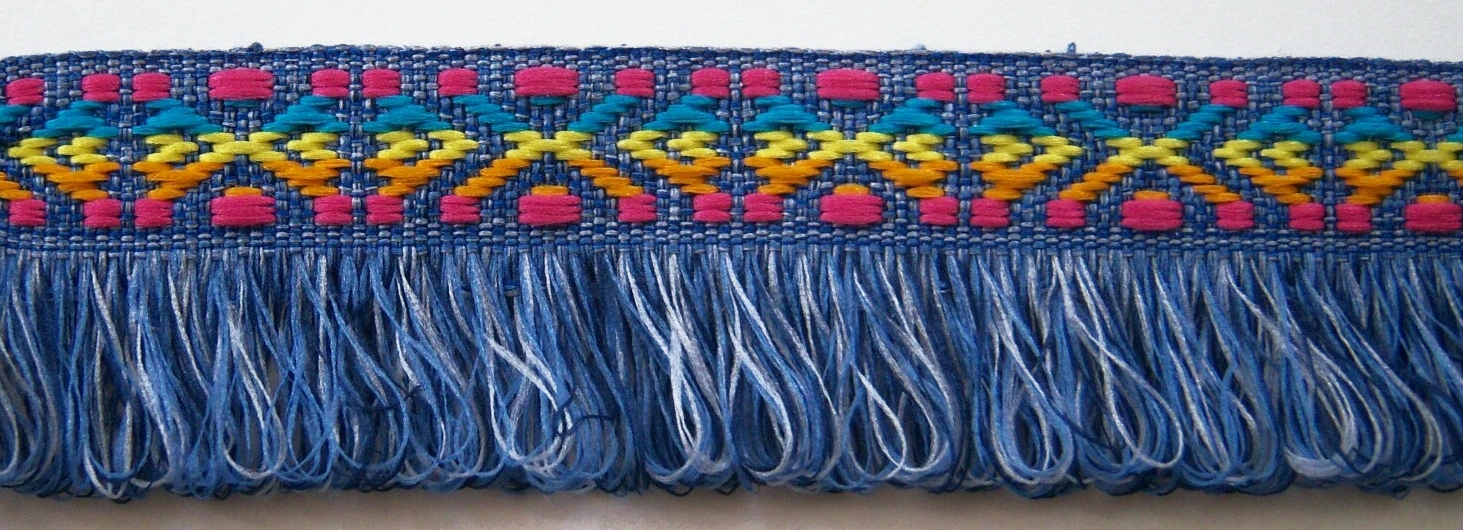Blue Braid 1 1/2" Fringe