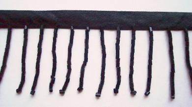 Black Glass 1 7/8" Bead Fringe