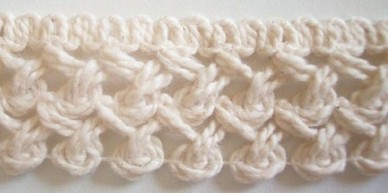 Natural Lattice 1" Cotton Cluny