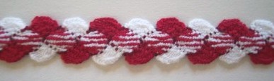 White/Garnet 1/2" Braid