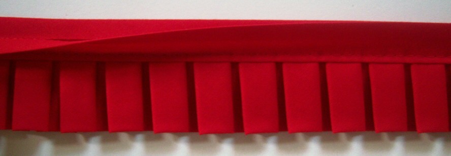 Red Pleated Quilt Binding