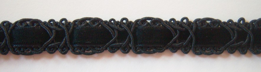 Black Nylon 5/8" Velvet Braid