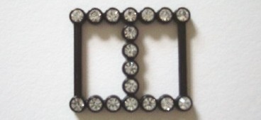 Black Poly/Crystal 3/4" x 7/8" Buckle