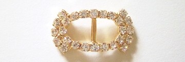 Gold Austrian Crystal 9/16" x 1" Oval Buckle