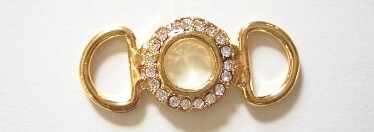 Gold Austrian Crystal 9/16" x 1 3/8" Buckle