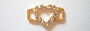 Gold Rhinestone 5/8" x 1" Rectangle Buckle