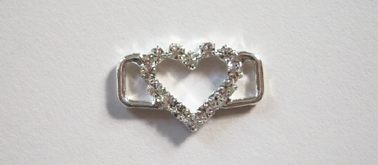 Silver Rhinestone 5/8" x 1" Rectangle Buckle