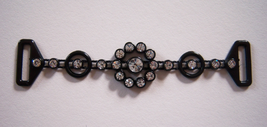 Black Poly/Crystal 1/2" x 2 1/2" Extender Buckle
