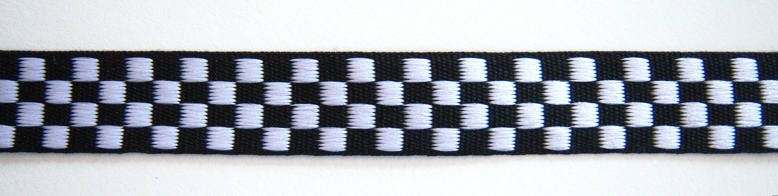 Black/White Check 5/8 Inch Jacquard