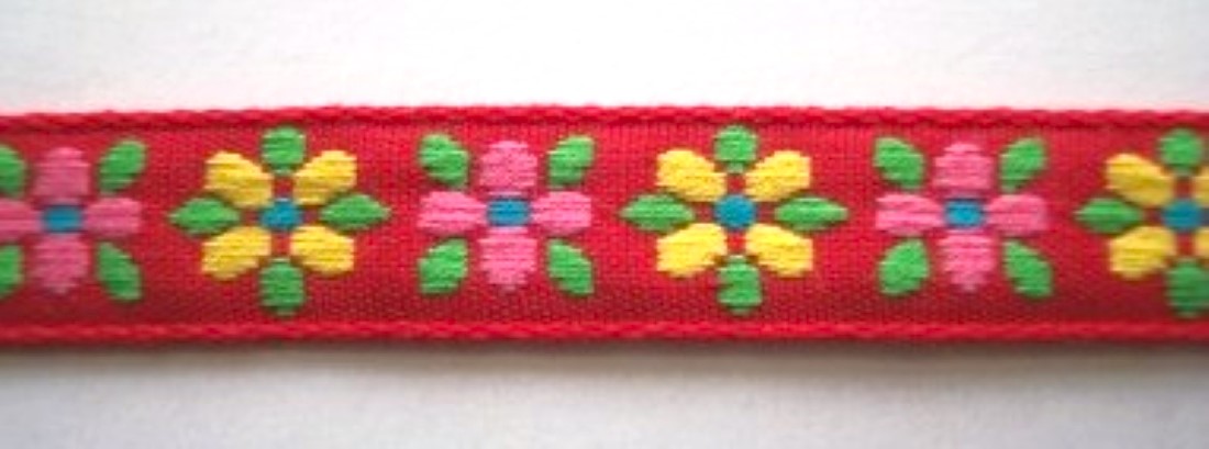 Red/Pink 9/16 Inch Jacquard