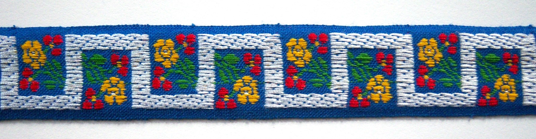 Light Royal Geometric Floral 1 Inch Jacquard