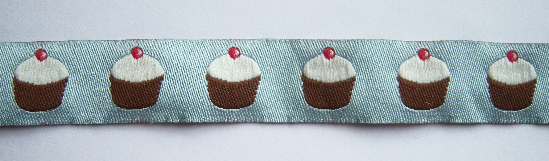 Light Blue Cupcakes 5/8 Inch Jacquard