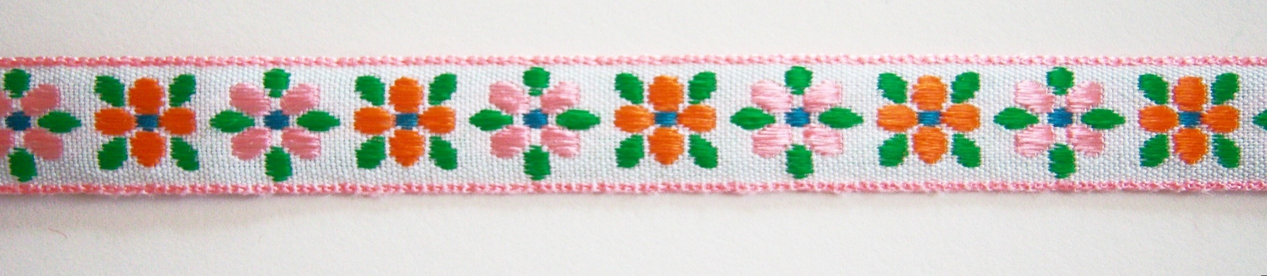 Pink/Orange/Green 5/8 Inch Jacquard