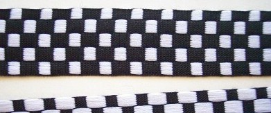 Black/White 7/8 Inch Jacquard