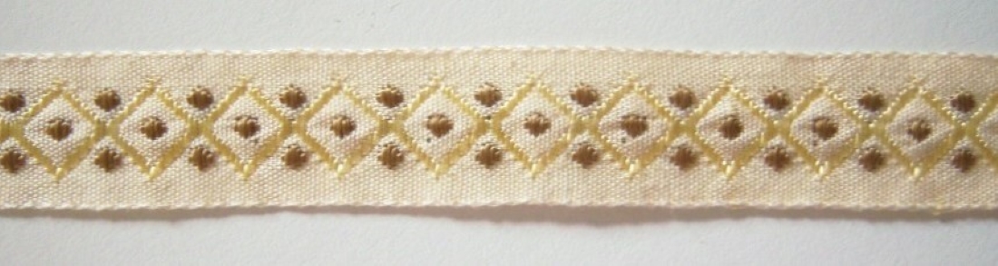 Cream/Tan Dots 11/16 Inch Jacquard