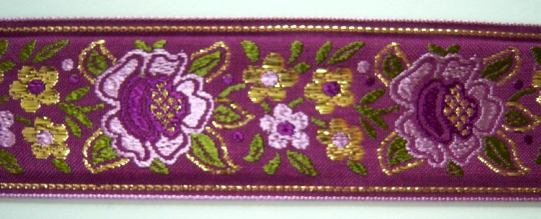 Grape/Gold 1 3/4" Jacquard