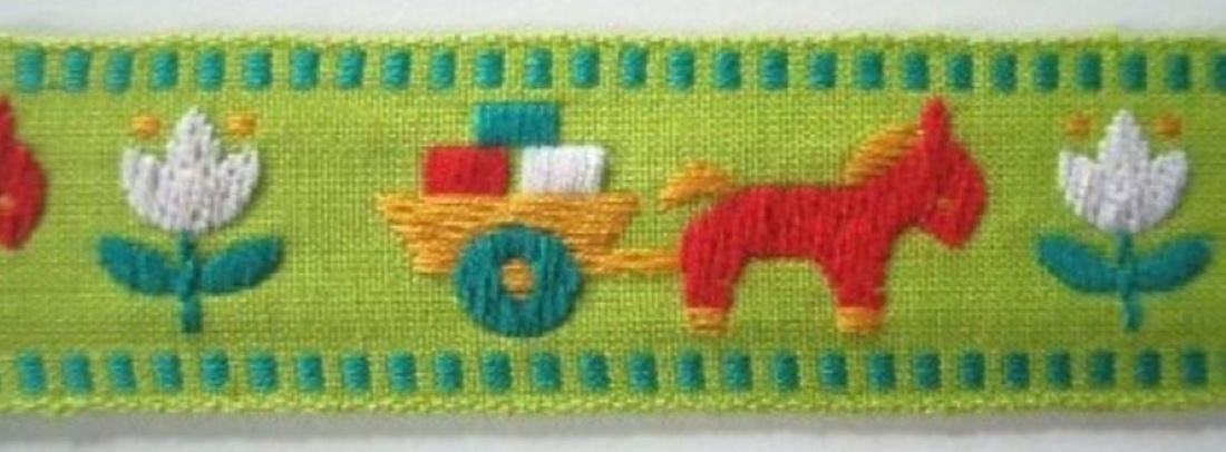 Lime/Red 1 1/8 Inch Pony/Cart