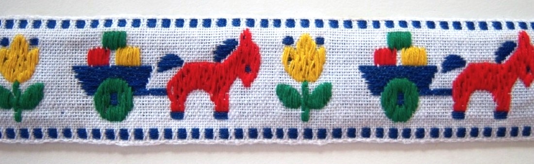 White/Red 1 1/8 Inch Pony/Cart