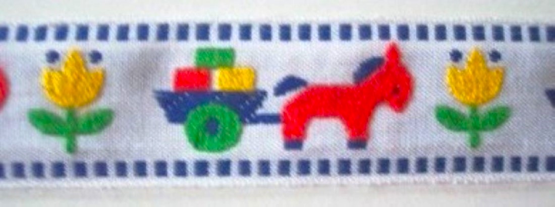 White/Orange 1 1/8 Inch Pony/Cart