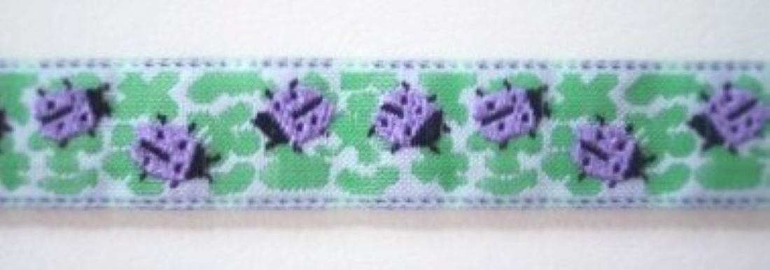 Orchid Ladybugs 9/16" Jacquard
