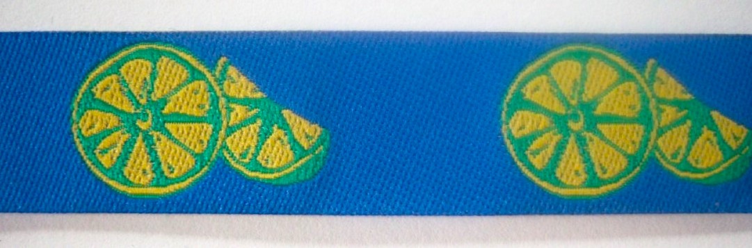 Copen Blue/Lemons 1 Inch Jacquard