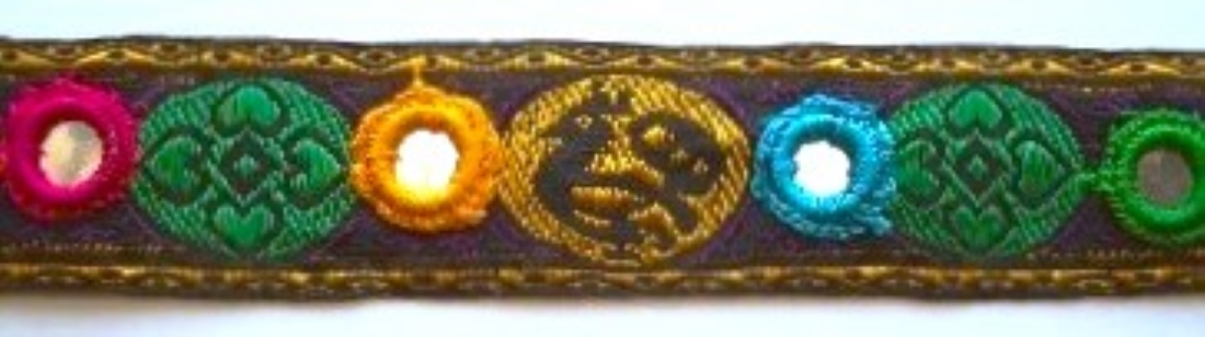 Purple/Green 1 1/4" Jacquard